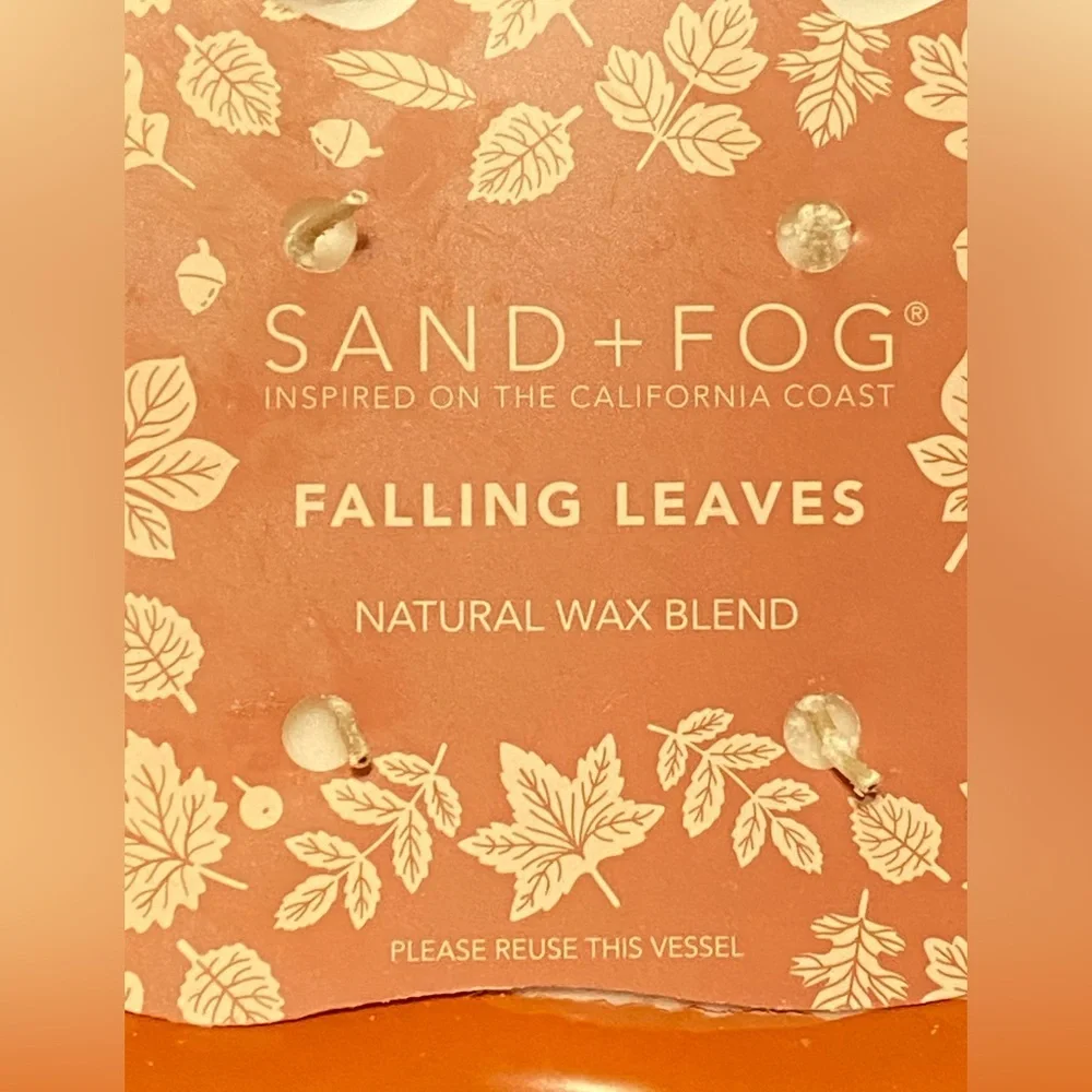 Sand + Fog Orange Leaf-Shaped Candle Holder NWT Falling Leaves Fall